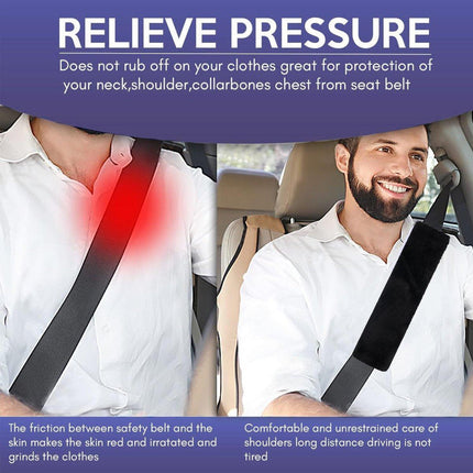 Winter Plush Shoulder Strap Cover Neck Cushion Pad for Comfortable Car Travel 2PCS