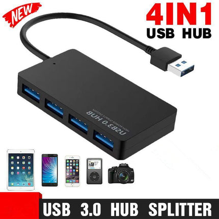 Multi USB 3.0 Hub 4 Port High Speed Slim Compact Expansion Smart Splitter OZ - Aimall