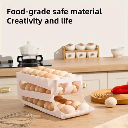 Sliding Egg Carton Refrigerator Storage for Kitchen Egg Holder and Organizer