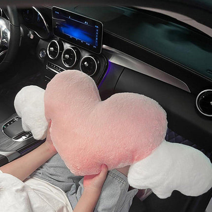 Car Headrest Neck Pillow Love Wings Support Cushion for Comfortable Driving