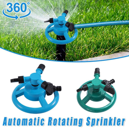 Small Disc Sprinkler 360 Degree Rotating Garden Sprayer Three Prong Spray Water