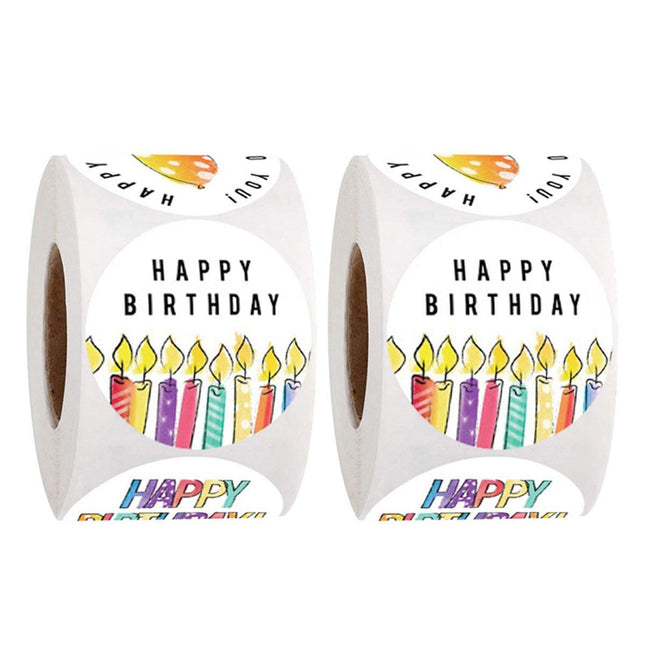 2 Rolls Happy Birthday Stickers Labels Gift Wrapping Decoration Party Supplies