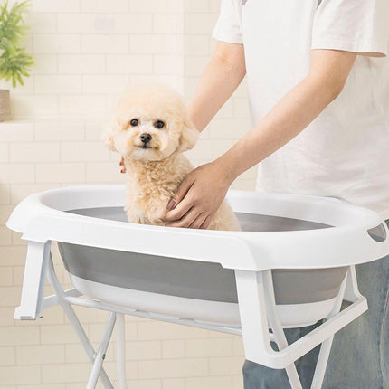 Pet Bath Tub Elevated Stand for Cats and Puppies Portable Bathing Tub for Pets