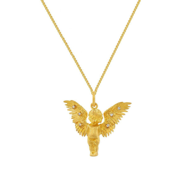 Elegant Zircon Angel Necklace Retro Fashion Clavicle Chain Luxury Jewelry