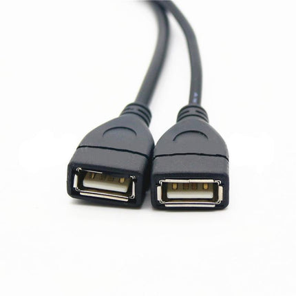 Double USB Extension A-Male to 2 A-Female Y Cable Cord Power Adapter Splitter - Aimall