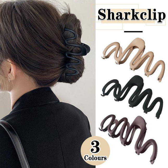 Wave Shark Clip Hair Clip Matte Shark Clip Ponytail Hairpin Crab Simple DIY - Aimall