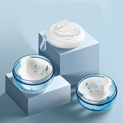 Denture Case Retainer Soaking Box Dental Braces Storage Organizer Travel Holder