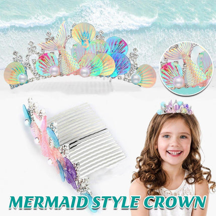 Mermaid Plug Comb Headband Princess Crown Hair Accessories for Girls and Women