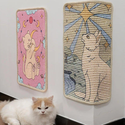 Sisal Cat Scratching Mat Wall Sticker Vertical Wear-resistant Claw Sharpening