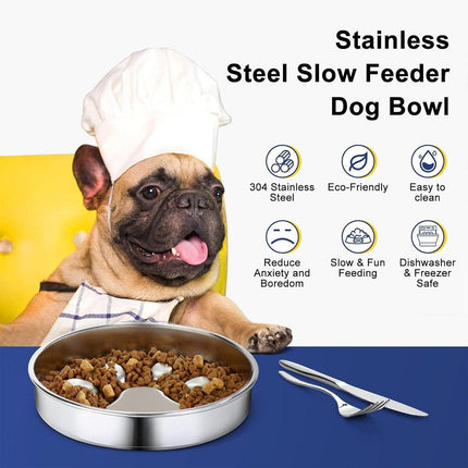 Cat Dog Pet Slow Food Bowl Feeding Dish for Cats Dogs Puppy Food Bowl