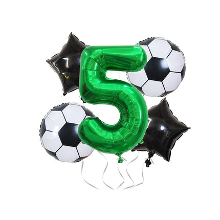 32 Inch Green Soccer Balloons 5 Pieces Set World Cup Birthday Party Decoration