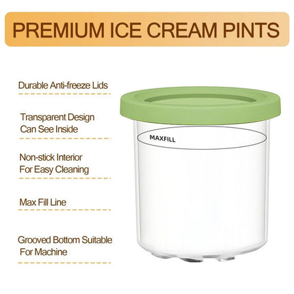 1 or 2 Pieces Ice Cream Tin Container Storage Box for Ice Cream Making Home