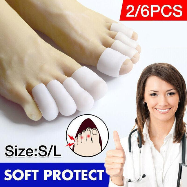 Silicone Toe Sleeve Gel Toe Cap Cover Protector Finger Tube Corn Pain Relief Au - Aimall
