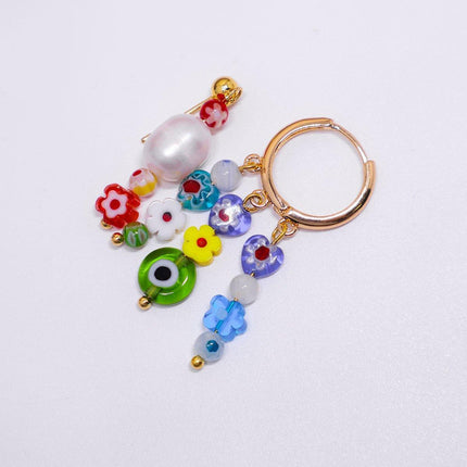 Handmade Colorful Flower Beaded Earrings Bohemian Fashion Jewelry Gift