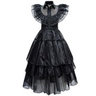 The Addams Family Cosplay Wednesday Masquerade Dress Dancing Black Party Costume - Aimall
