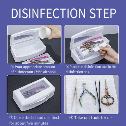Manicure Disinfection Box for Tools Supplies Cleaning and Soaking Nail Care Kit