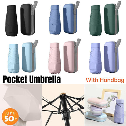 Portable Compact Five-Fold Umbrella UV Sun Protection Travel Manual Umbrella