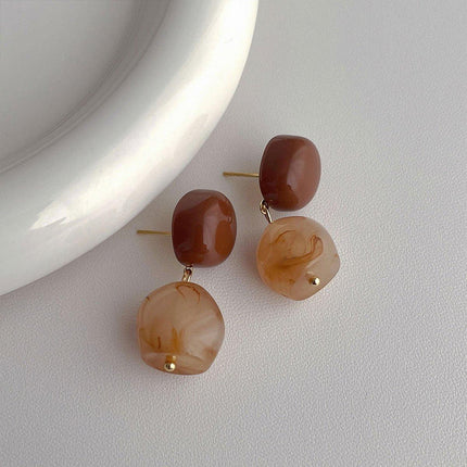 Vintage Coffee Earrings for Women Artistic Temperament Retro Style Jewellery