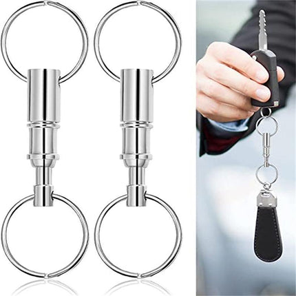 4X Detachable Quick Release Removable Keyring Keychain Key Ring Pull Apart Split - Aimall