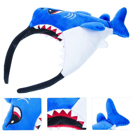 2pcs Blue Shark Cartoon Hairbands Face Washing Headband for Hair Accessories