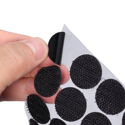 Hook and Loop Sticky Self Adhesive Dots Coins Circles Tape Black White 30mm - Aimall
