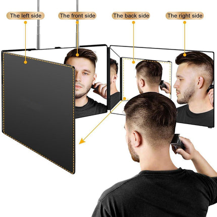 3Way Makeup Mirror for Hair Cutting Styling Hanging Beauty Tool Adjustable