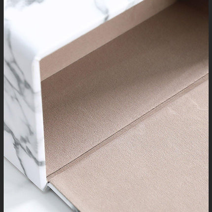 Rectangular Marble PU Leather Tissue Box Cover Napkin Holder Towel Dish Desktop