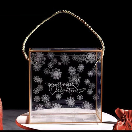 20PCS PET Handheld Snowflake Crisp Nougat Toffee Cookie Gift Packaging Box