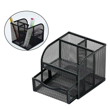 Desktop Pen Holder Honeycomb Grid Sticky Organiser Minimalist Office Organiser