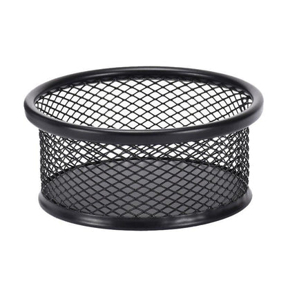 4PCS Black Sliver Mesh Paper Clip Holder Storage Bucket Desk Accessories Office