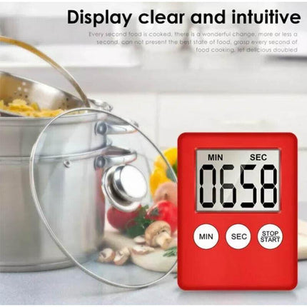 White Magnetic Kitchen LCD Digital Timer Countdown Count Down 99 Minute - Aimall