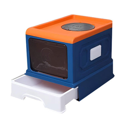 Folding Enclosed Cat Litter Box Foldable Drawer Toilet Anti-Splash Pet Supplies