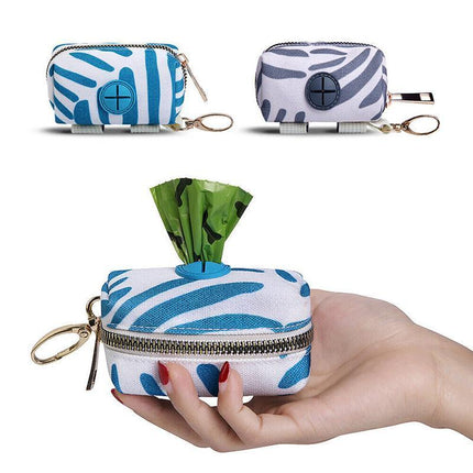 Secure and stylish dog poop bag holder for outdoor use.