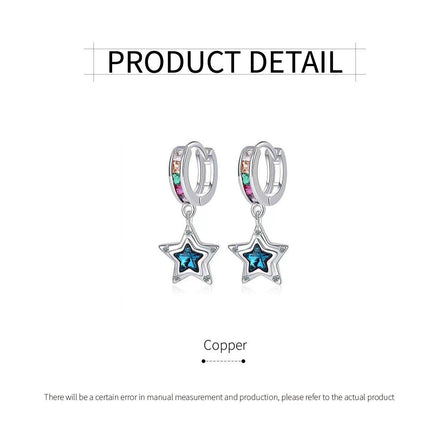 Star Hollow Circle Earrings Elegant Simple Design Fashion Jewelry for Women