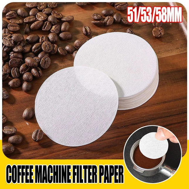 100PCS 51/53/58mm Coffee Machine Filter Paper Powder Round Raw Wood Breville - Aimall