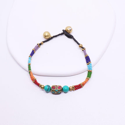Ethnic Style Handmade Bracelet Color Stone Sky Bead Fashion Round Bead Bracelet
