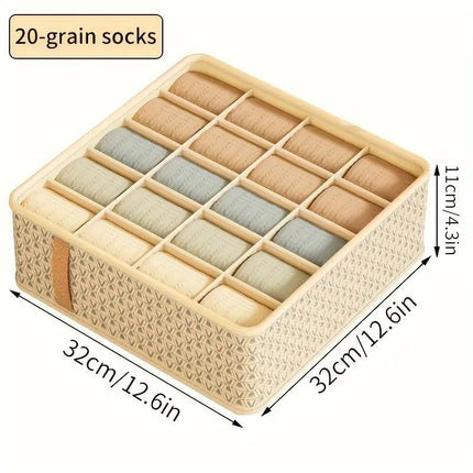 3pcs Underwear Socks Storage Box Wardrobe Organiser Compartmentalised Container