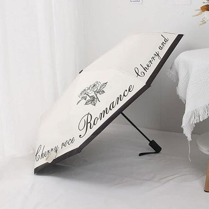 Vintage Rose UV Protection Automatic Manual Tri-fold Sun Rain Umbrella Sunshade