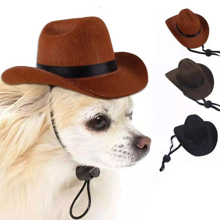 Adjustable Dog Hat Pet Puppy Cowboy Sun Cap Cosplay Party Show Hat Dog and Cat