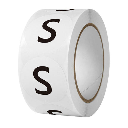 7 Rolls Clothing Size Label Sticker 1Inch Round Size Sticker Labels Self Adhesive