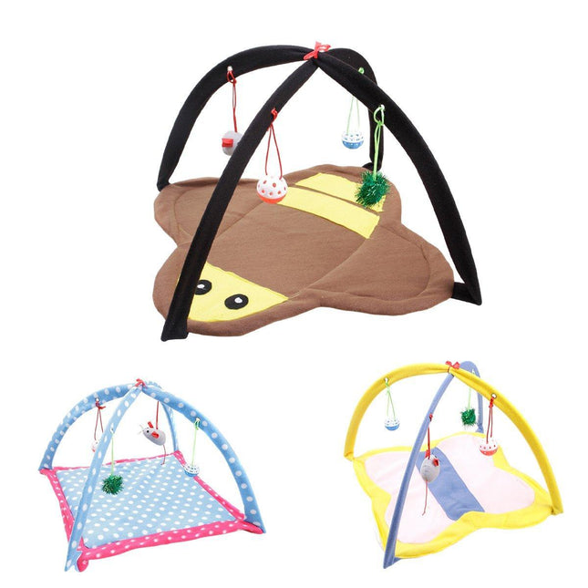 Breathable Pet Hammock Cat Bed with Fun Cartoon Bell Toy Cat Tent Supplies