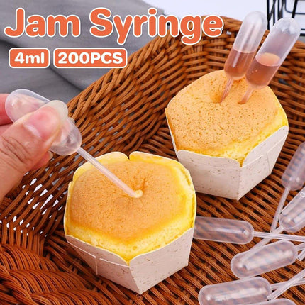 200pcs 4ml Plastic Pipette Dropper Syringe Liquid Measuring Dispensing Tools