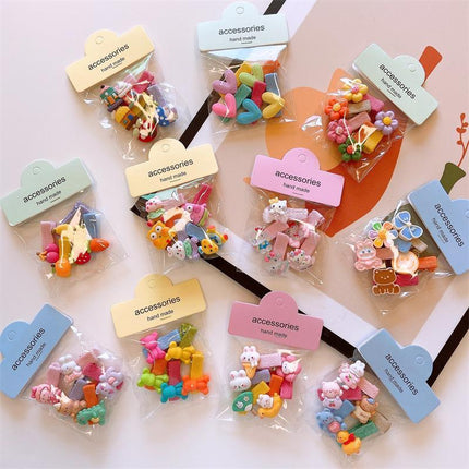 5Pcs Cute Cartoon Animal Hairpin Set for Girls - Mini Hair Clips Party Gift