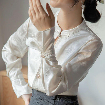Chinese Style Embroidery one-piece Horse Face Skirt Long-sleeved Retro Shirt