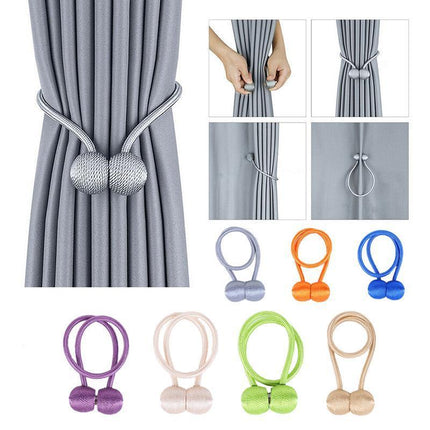 1PC Tieback Curtain Magnetic Ball Curtains Buckle Tie Backs Curtain Holder Home - Aimall