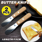 2x Sandwich Spreader Butter Knife Scraper Cheese Slicer Stainless Steel Spatula - Aimall