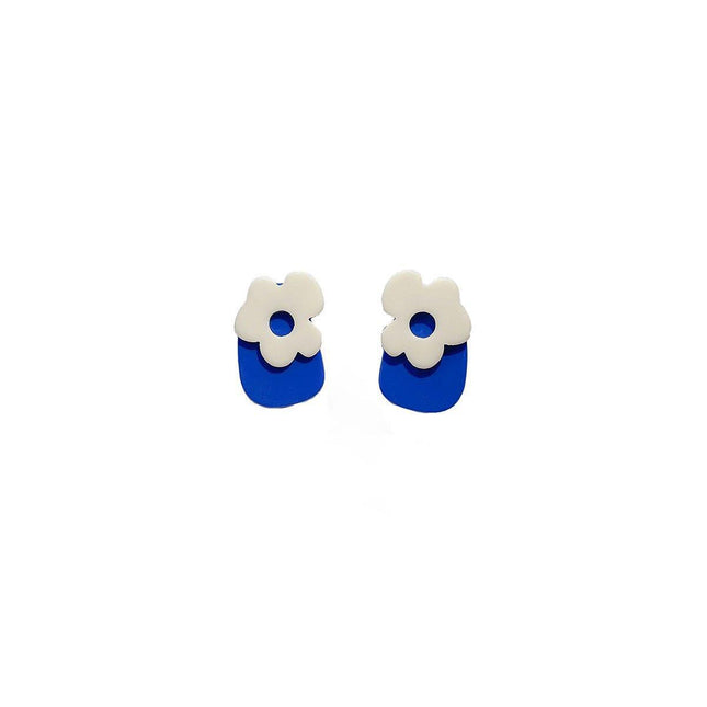 Klein Blue Flower Earrings for Women Fashion Jewelry Elegant Gift for Her