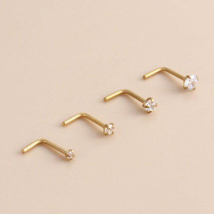 Stainless Steel Nosepiece with Gold Nose Stud Stylish Piercing Jewellery Women