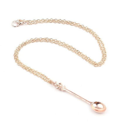 Mini Crown Spoon Necklace Pendant Charm Festival Cutlery Tea Party Gift HOT - Aimall