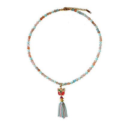 New Chinese Colorful Butterfly Necklace Women Simple Elegant Jewelry Design